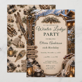 Winter Lodge Sixteen Party Einladung