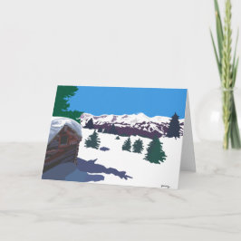 Winter Log Cabin Card Feiertagskarte