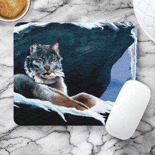 Winter Luchs Berg Mousepad