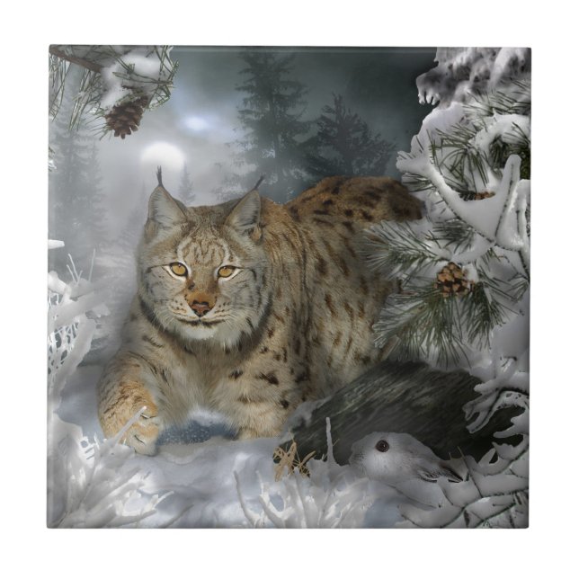 Winter-Luchs Fliese (Vorderseite)