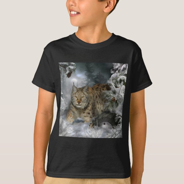 Winter-Luchs T-Shirt (Vorderseite)