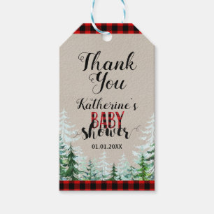 Winter Lumberjack Babydusche Danke, dass Sie die T Geschenkanhänger
