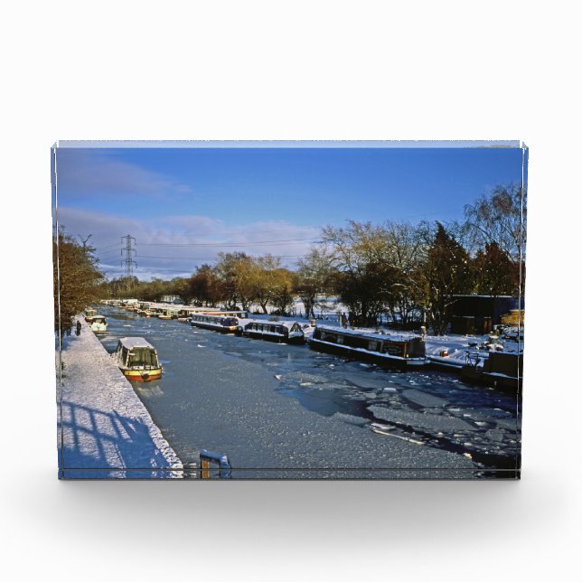 Winter Macclesfield Canal Cheshire England Fotoblock (Vorderseite)