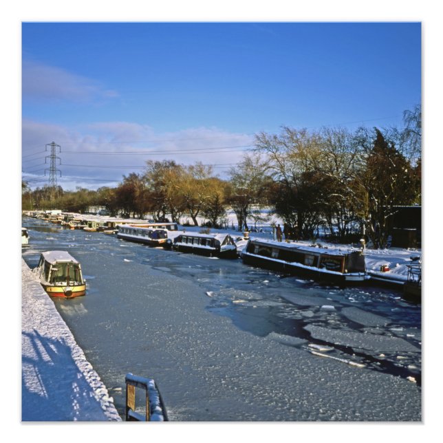 Winter Macclesfield Canal Cheshire England Fotodruck (Vorne)
