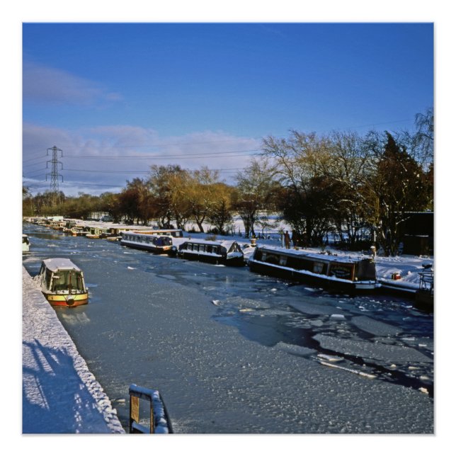 Winter Macclesfield Canal Cheshire England Poster (Vorderseite)