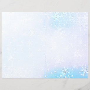 Winter Magic Blue Snow Scrapbook Page Paper