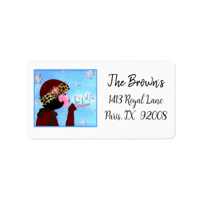 "Winter Magic Diva" Adressaufkleber (Vorne)