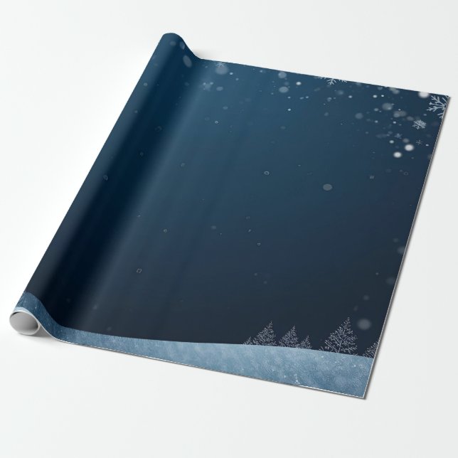 Winter Magic – Enchanted Snowy Night Design Geschenkpapier (Ungerollt)