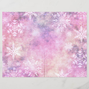Winter Magic Pink Snow Scrapbook Seite Papier   Fe
