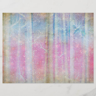 Winter Magic Trees Scrapbook Page Paper   elegant