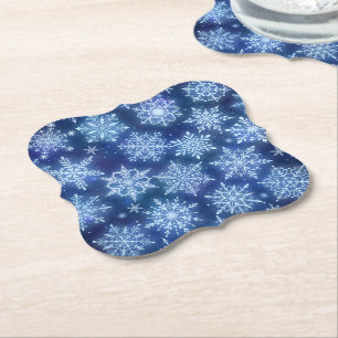 Winter-Magie-Schneeflocken Tiefblauer Himmel Untersetzer