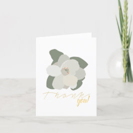 Winter Magnolia Blume Blätter Dankeskarte