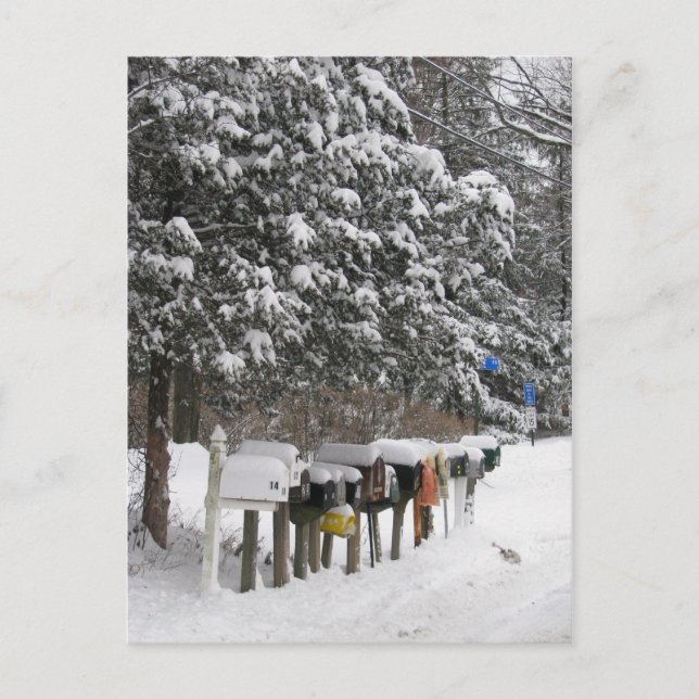 Winter Mail Boxen Urlaubspostkarte Feiertagspostkarte (Vorderseite)