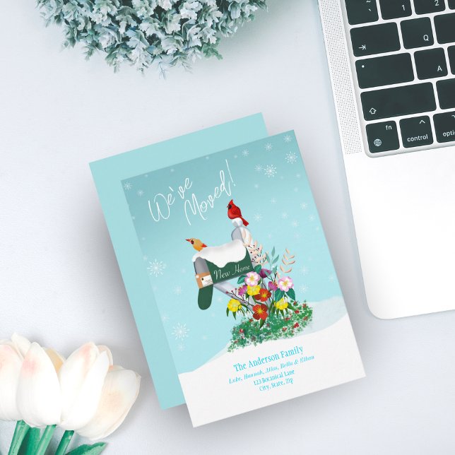 Winter Mailbox mit Kardinälen Wir sind umgezogen! (Von Creator hochgeladen)