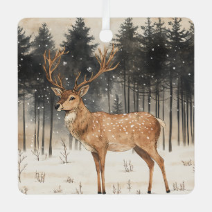 Winter Majesty Stag Winter Szene Ornament Aus Metall