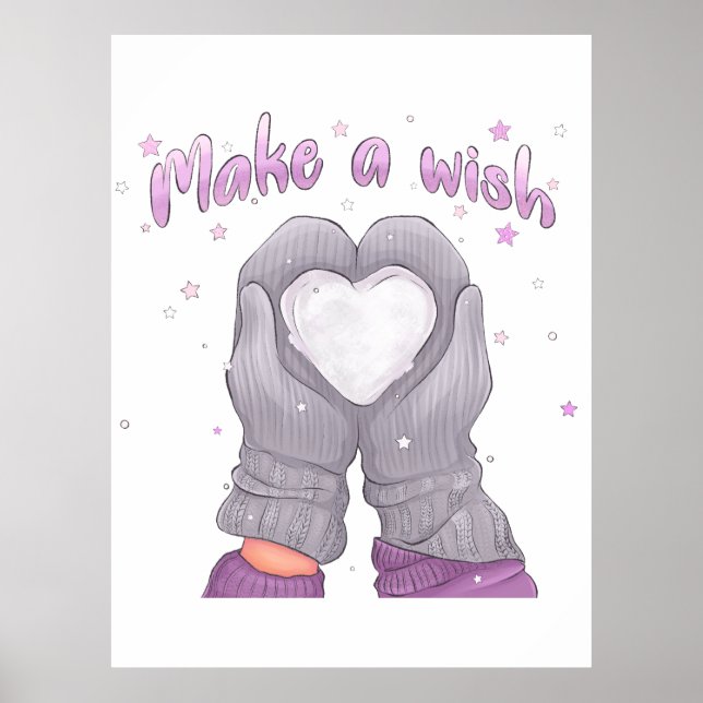 Winter Make A Wish Mädchenhaft  Poster (Vorne)