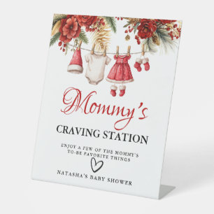 Winter Mama-Wunschstation-Babyparty-Schild Sockelschild