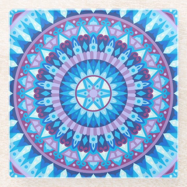 Winter Mandala Glasuntersetzer (Vorderseite)