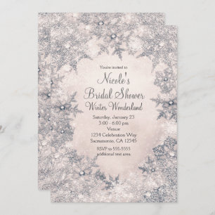 Winter-Märchenland-Creme-weiße elegante Einladung