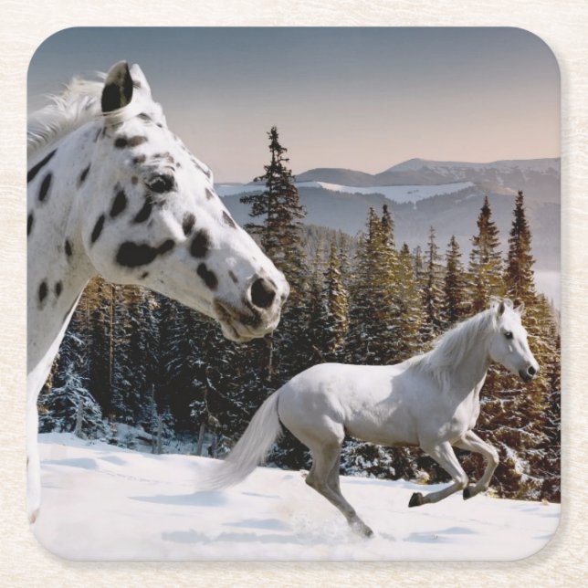 Winter-Märchenland Rechteckiger Pappuntersetzer (Vorderseite)