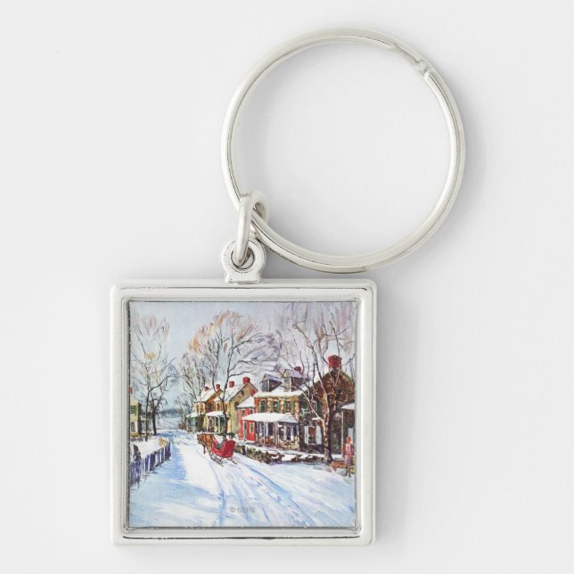 Winter-Märchenland Schlüsselanhänger (Vorne)