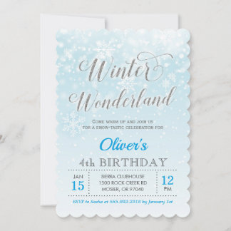 Winter-Märchenland-Schneeflocke-blauer Einladung