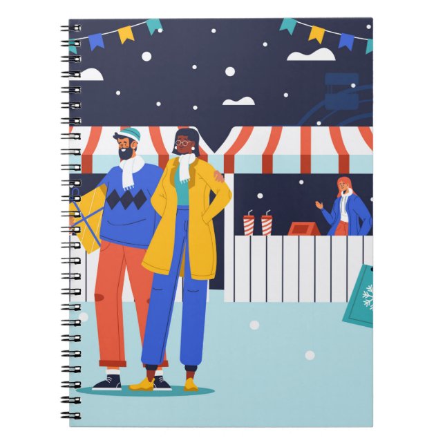 "Winter Market Festivals" SpiralNotebook Notizblock (Vorderseite)
