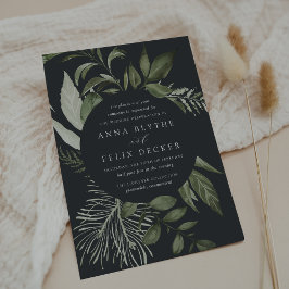 Winter Meadow Green Botanical Wedding Einladung