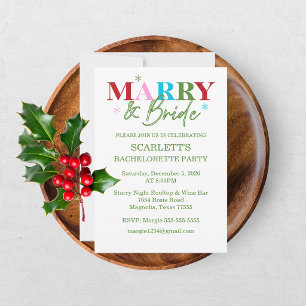 Winter Merry & Bride Bachelorette Einladung