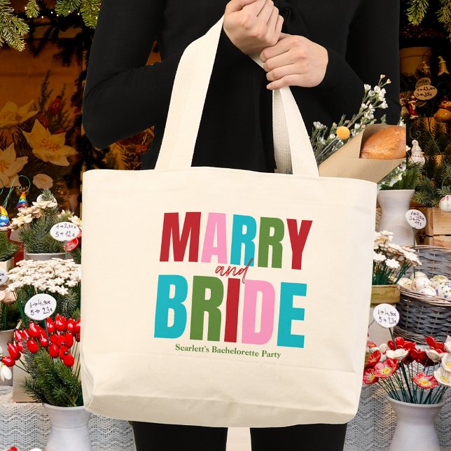 Winter Merry & Bride Squad Bachelorette Jumbo Stoffbeutel (Von Creator hochgeladen)