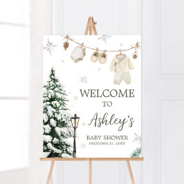 Winter Merry Little Baby Kleidung Willkommen Poster