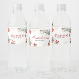 Winter Merry Little Christmas Baby Shower Wasserflaschenetikett