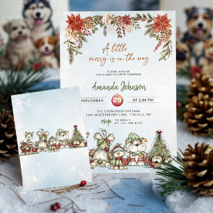Winter Merry Puppy Babyparty Einladung