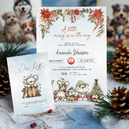 Winter Merry Puppy Diaper Raffle Card - Christmas  Begleitkarte