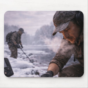 Winter Metalldetektor Langarmshirt Mousepad