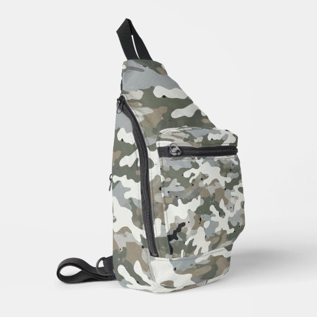 Winter Military Camouflage Pattern Crossbody Bag (Linke Seite)