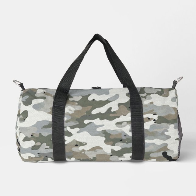 Winter Military Camouflage Pattern Duffle Bag (Vorderseite)