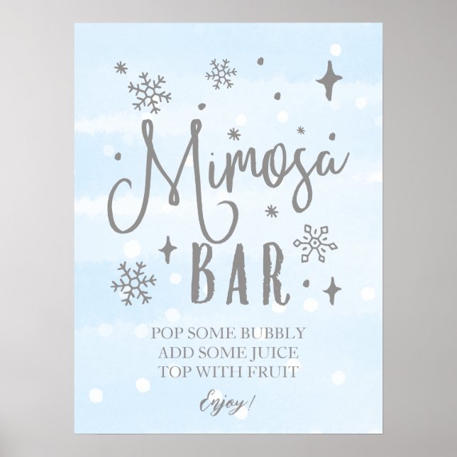 Winter Mimosa Winter Baby Duschzeichen Poster (Vorne)