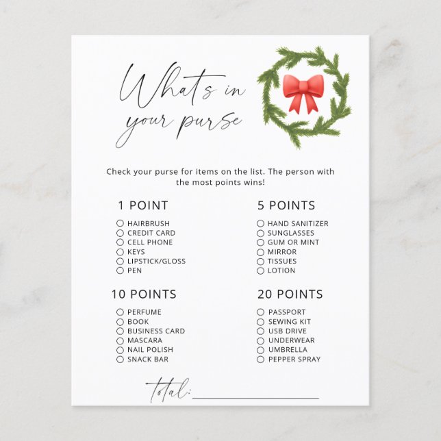 Winter Minimalismus Spiel Was ist in Ihrem Portemo (Vorderseite)