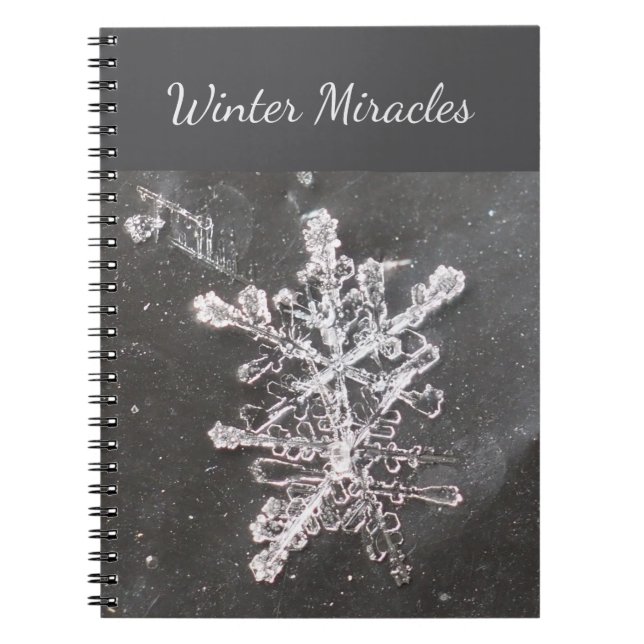 Winter Miracles Snowflake Photo Spiral Notebook Notizblock (Vorderseite)