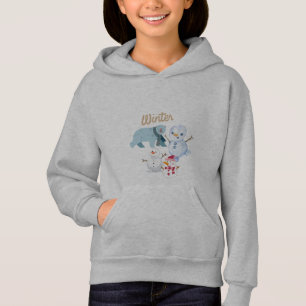 "Winter mit Pinguinen und Bären Hoodie" Hoodie