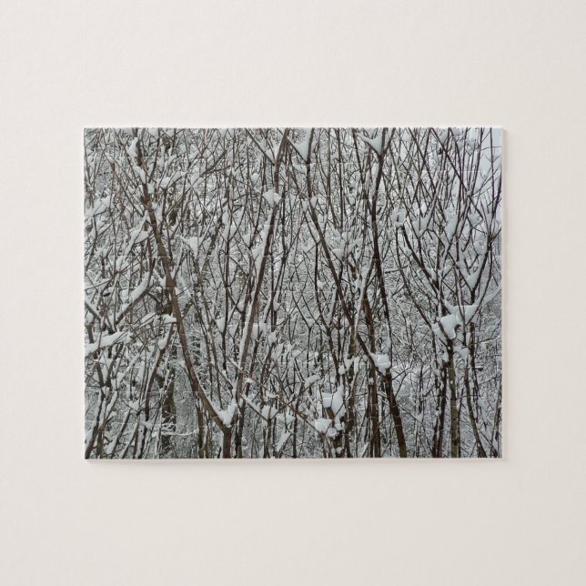 Winter mit schneebedeckten Branchen Puzzle (Horizontal)
