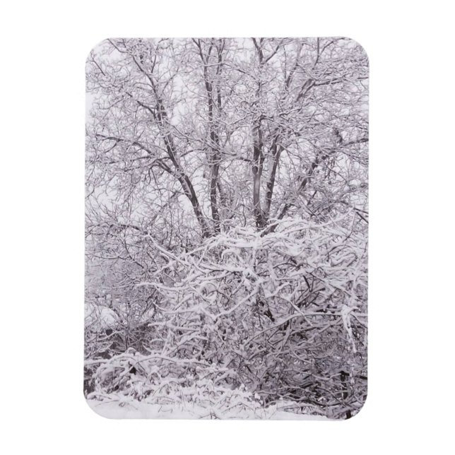 Winter mit schneebedeckter Landschaft Magnet (Vertikal)