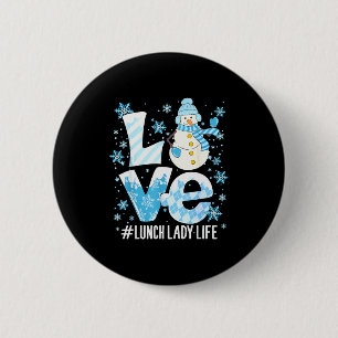 Winter Mittagessen Dame Liebe Schneemann Mittagess Button