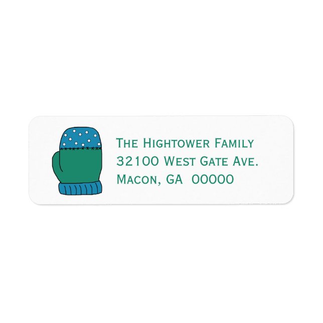 Winter Mitten Holiday Address Labels (Vorne)