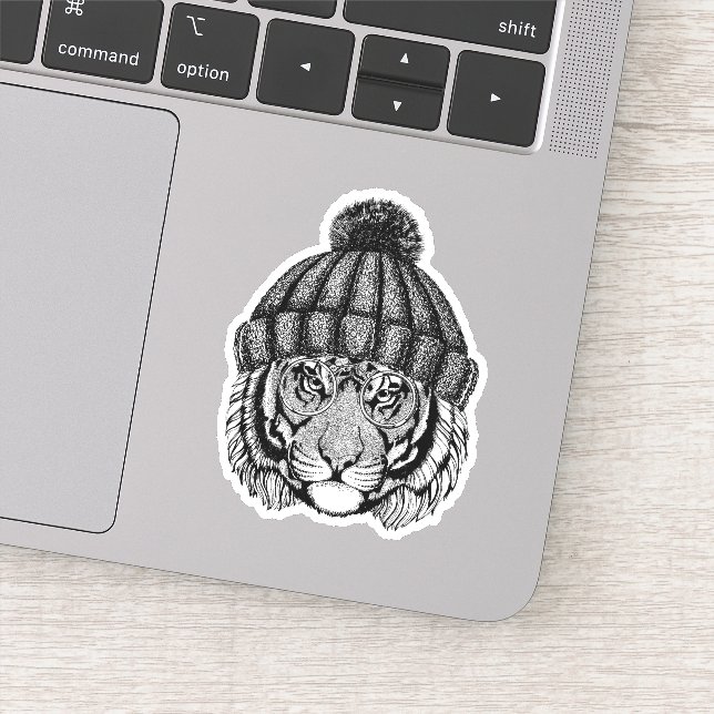 Winter Mode Ready Tiger Aufkleber (Detail)