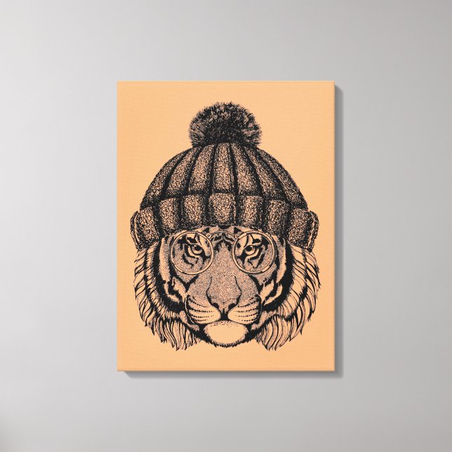 Winter Mode Ready Tiger Leinwanddruck (Vorderseite)