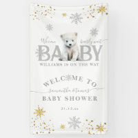Winter Modern Bearly Wait Baby Dusche Willkommen