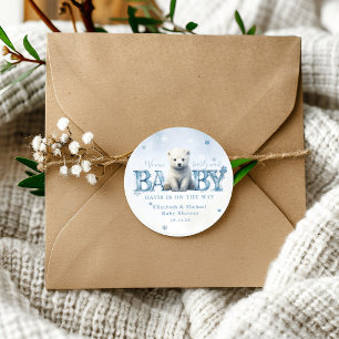 Winter Moderne Baby-Party 'Barely Wait' Runder Aufkleber