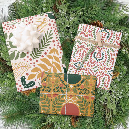 Winter Moderne Mute Ornament Blätter Weihnachten